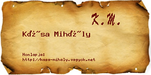 Kása Mihály névjegykártya